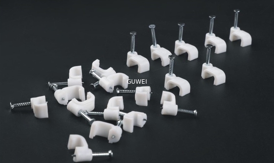 Cable Clips plastic round and flat type for fixing wire with nail