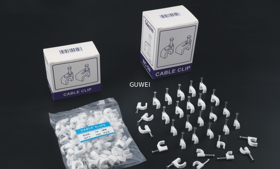Cable Clips plastic round and flat type for fixing wire with nail
