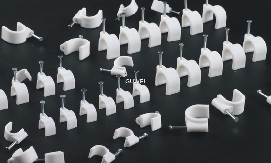 Cable Clips plastic round and flat type for fixing wire with nail
