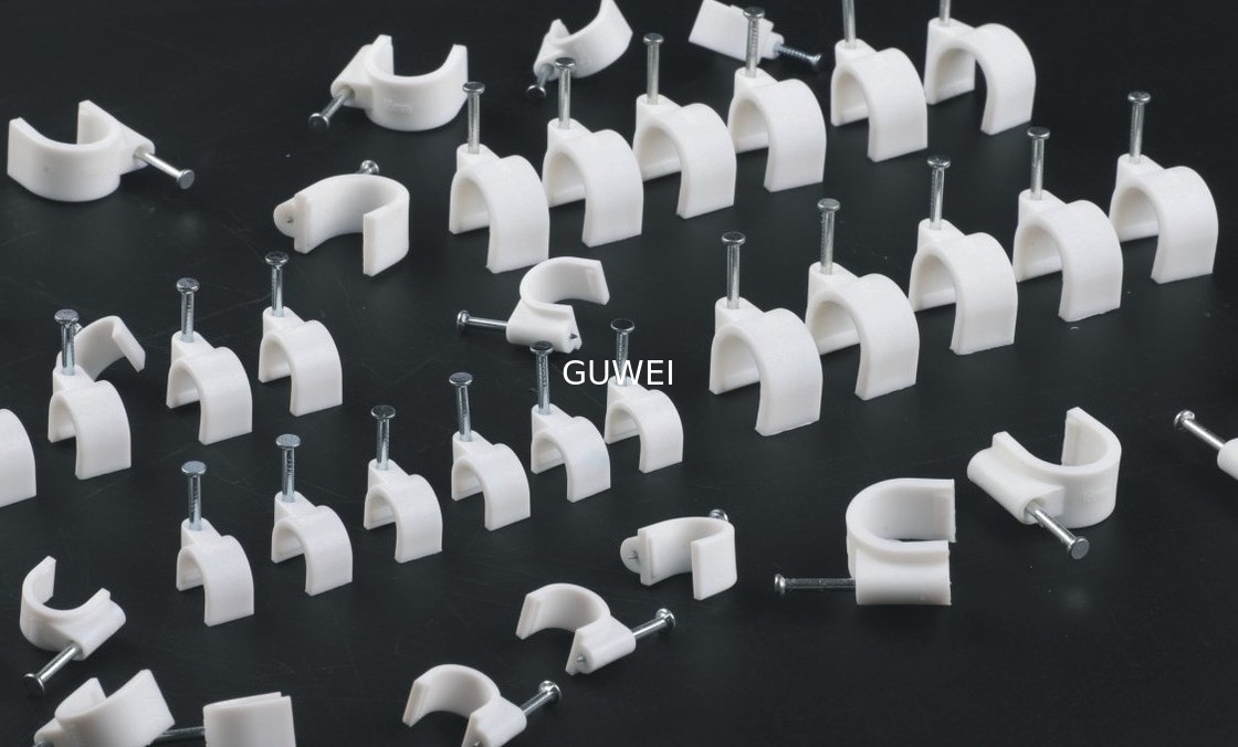 Cable Clips plastic round and flat type for fixing wire with nail